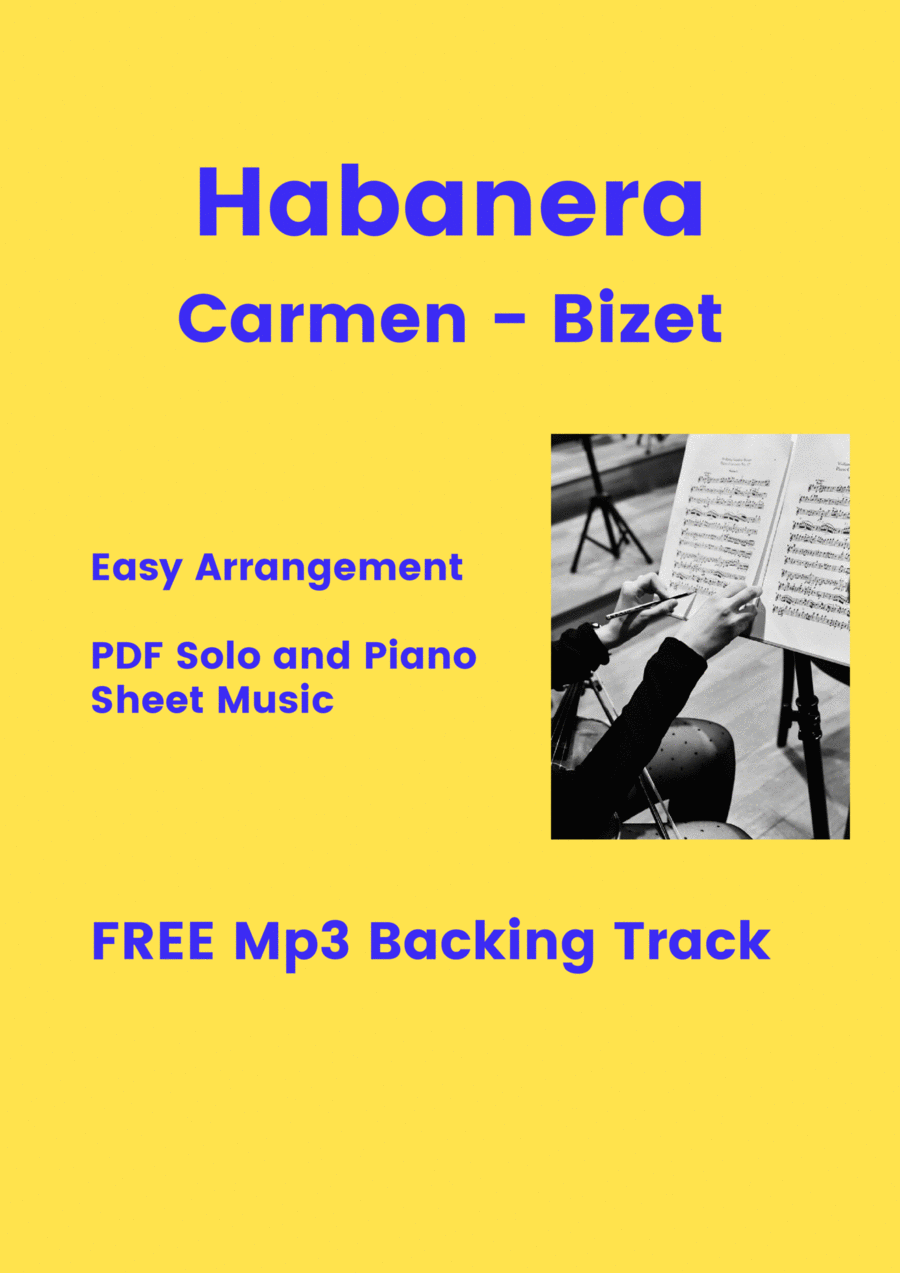 Habanera - Carmen (Bizet) + FREE Mp3 Playback + PDF Solo and Piano Sheet Music B-Flat Clarinet scores gallery preview page 1