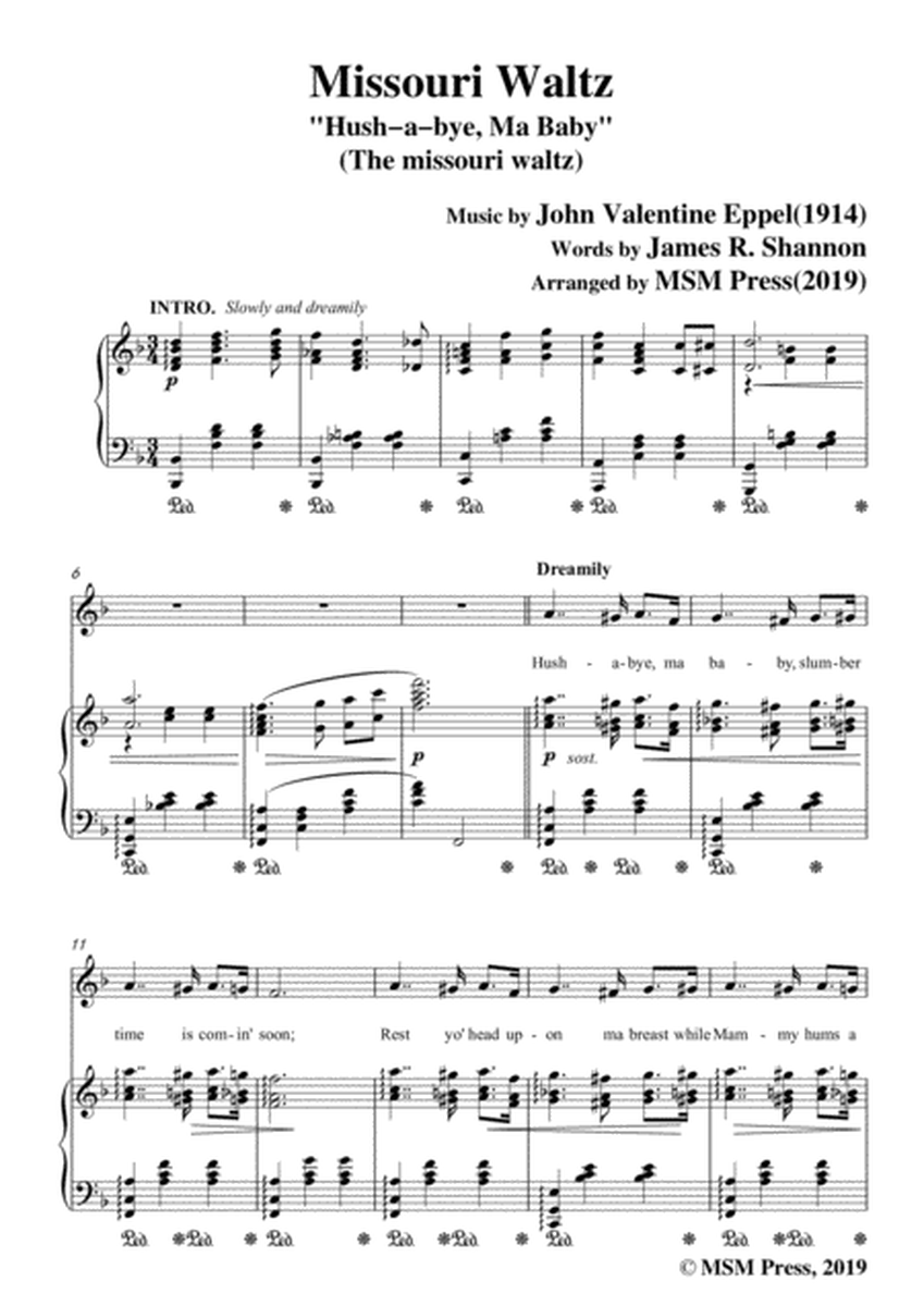 John Valentine Eppel-Missouri Waltz,in F Major,for Voice and Piano image number null
