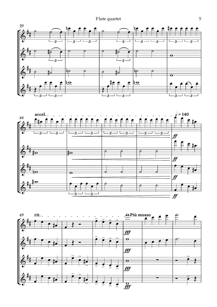 Swan Lake Tchaikovsky Flute Quartet Flute Quartet scores gallery preview page 6