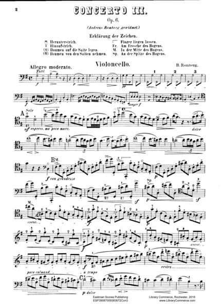 Concerto No. 3, fur das Violoncello. Zum Unterricht genau bezeichnet van Friedrich Grutzmacher. Op. 6