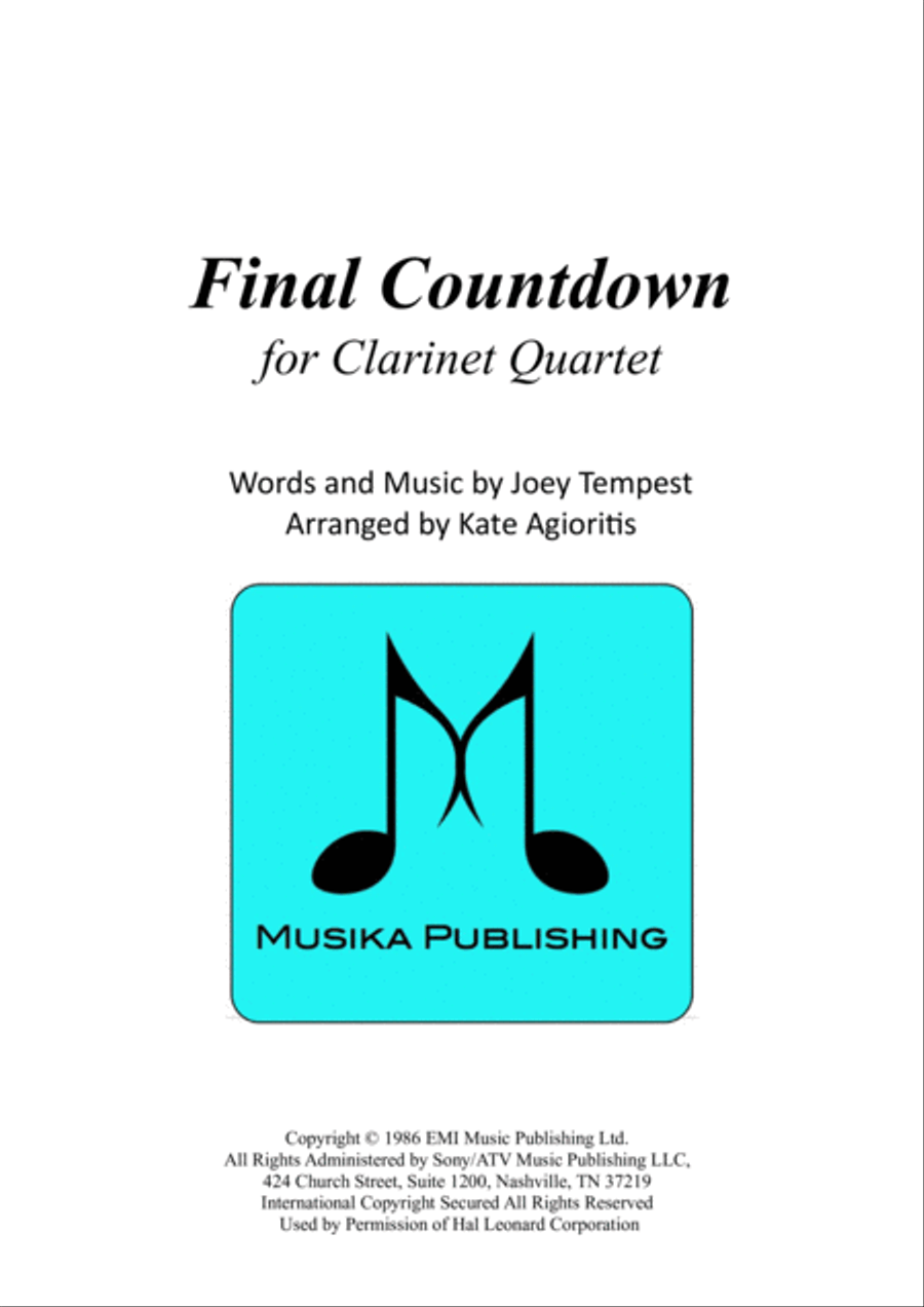 Final Countdown Clarinet Quartet scores gallery preview page 1