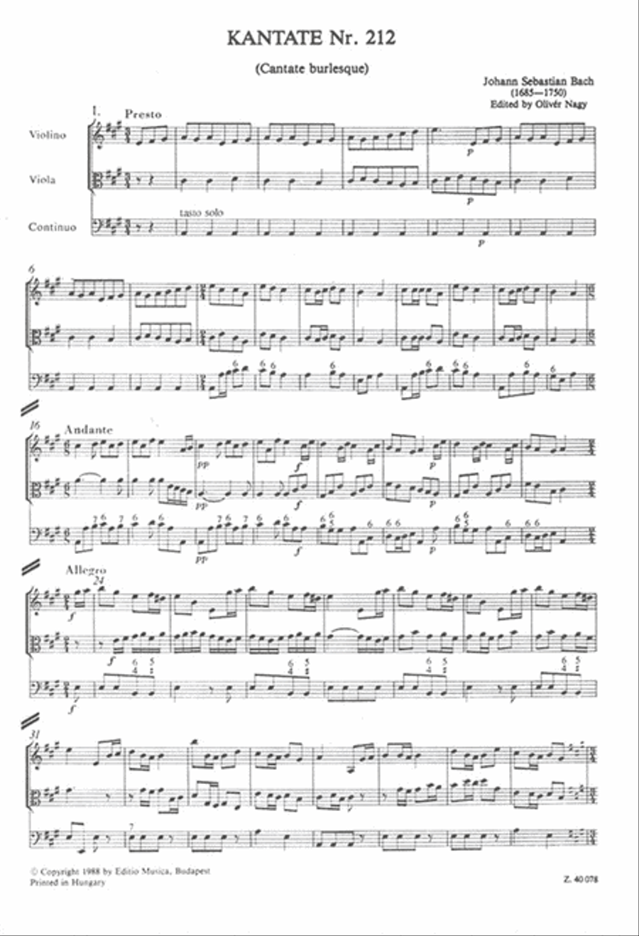 Kantate Nr. 212 (Mer hahn en neue Oberkeet) Choir scores gallery preview page 2
