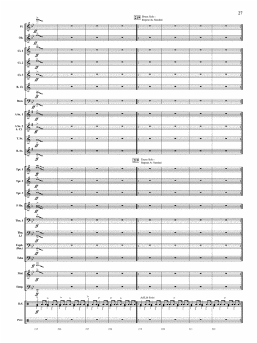 Concerto for Drum Set and Concert Band Concert Band scores gallery preview page 26