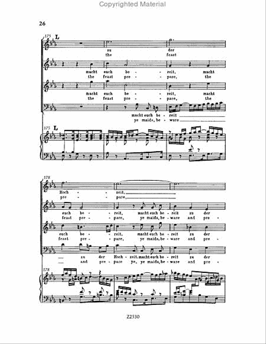 Wachet auf, ruft uns die Stimme, BWV 140 Choir scores gallery preview page 26