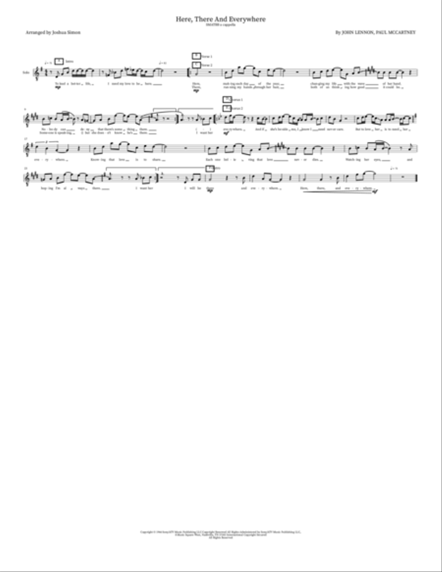 Here, There And Everywhere Choir scores gallery preview page 5