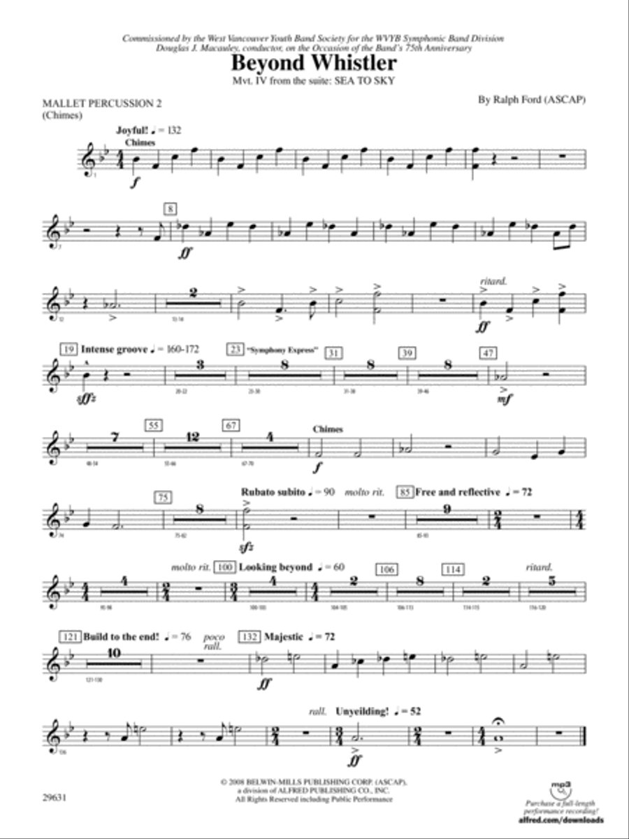 Beyond Whistler: 2nd Mallet Percussion Concert Band scores gallery preview page 1