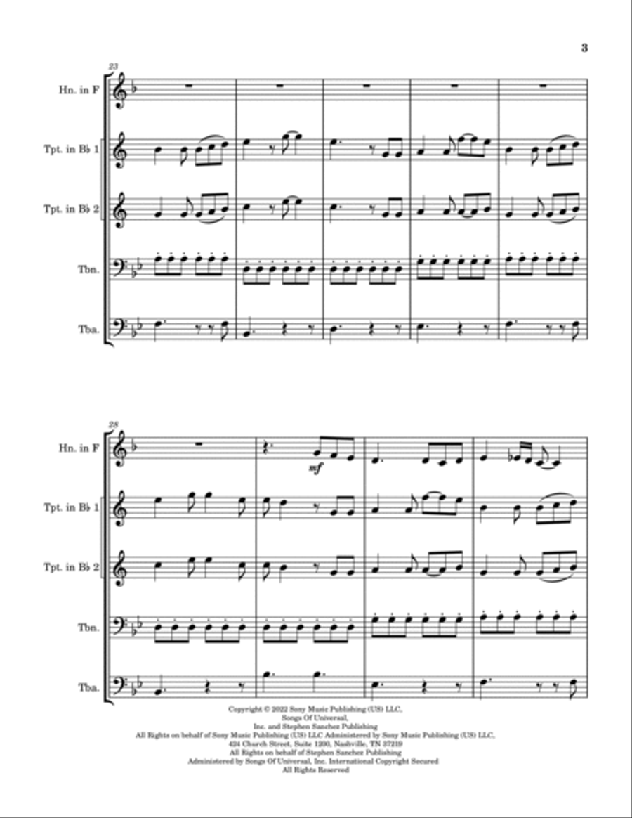 Until I Found You Brass Quintet scores gallery preview page 3