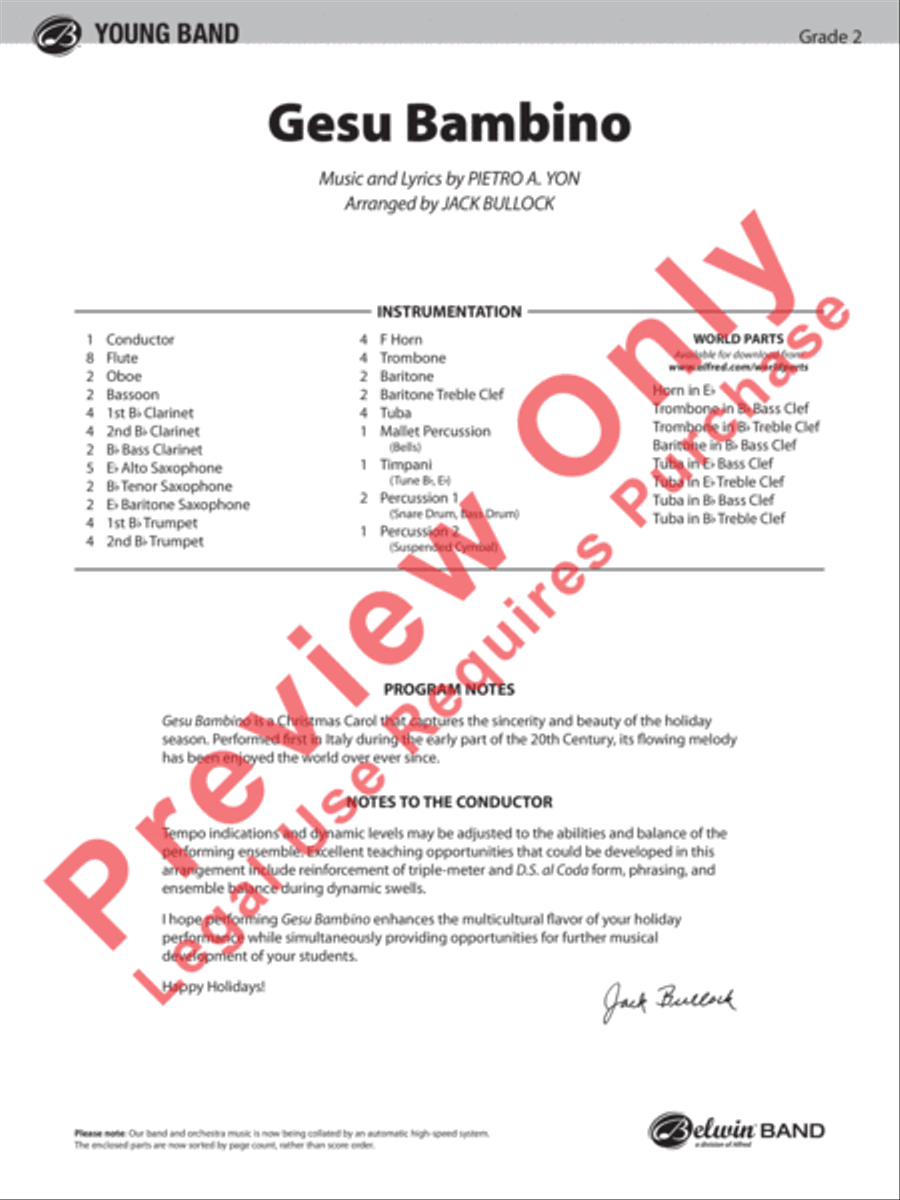 Gesu Bambino Concert Band scores gallery preview page 2