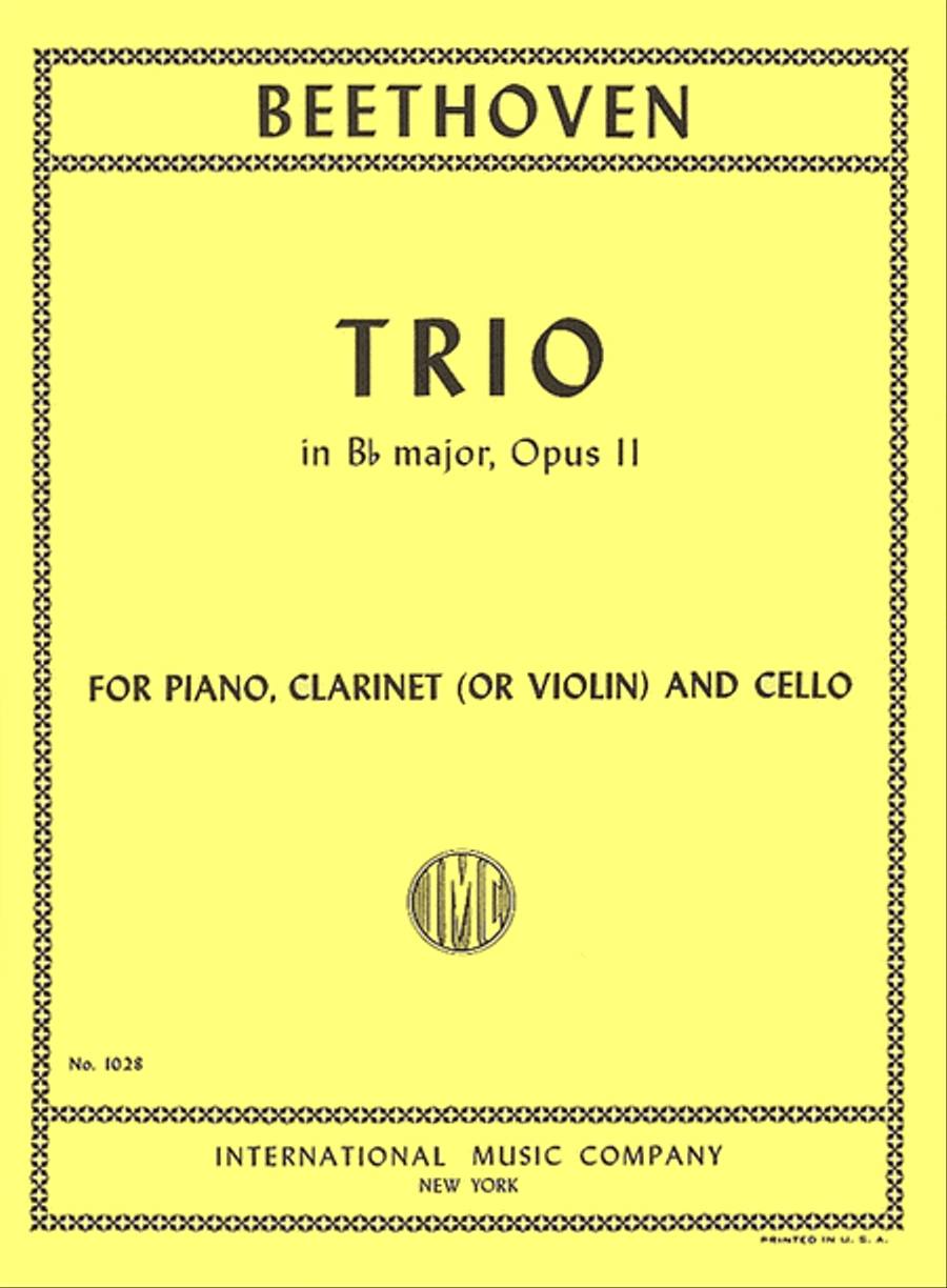 Trio in B flat major, Op. 11 Clarinet scores gallery preview page 1