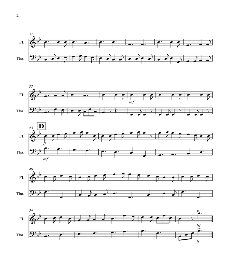 In Dulci Jubilo for Flute and Tuba Duet image number null
