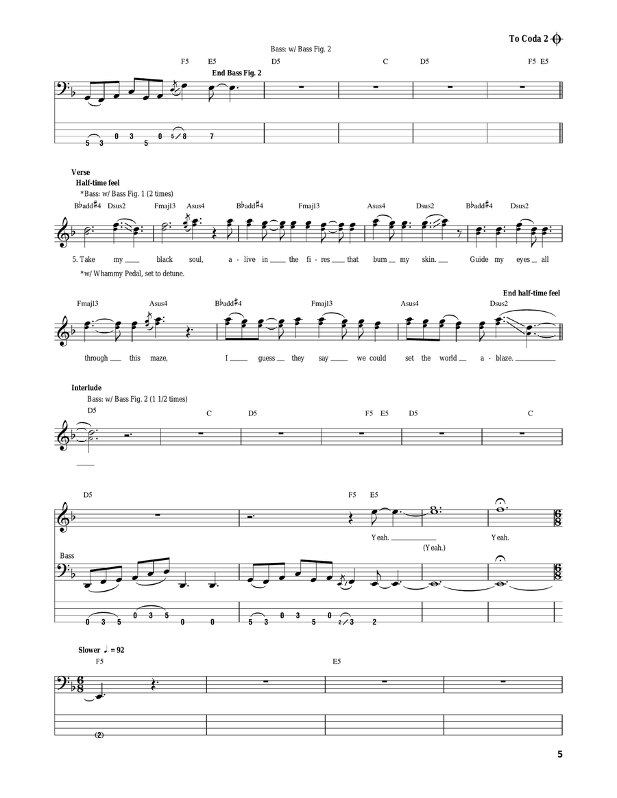 The Last Baron Bass Guitar Tablature scores gallery preview page 5
