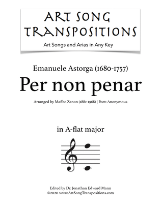Book cover for ASTORGA: Per non penar (transposed to A-flat major)