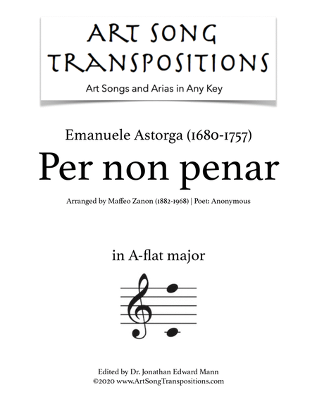 ASTORGA: Per non penar (transposed to A-flat major)