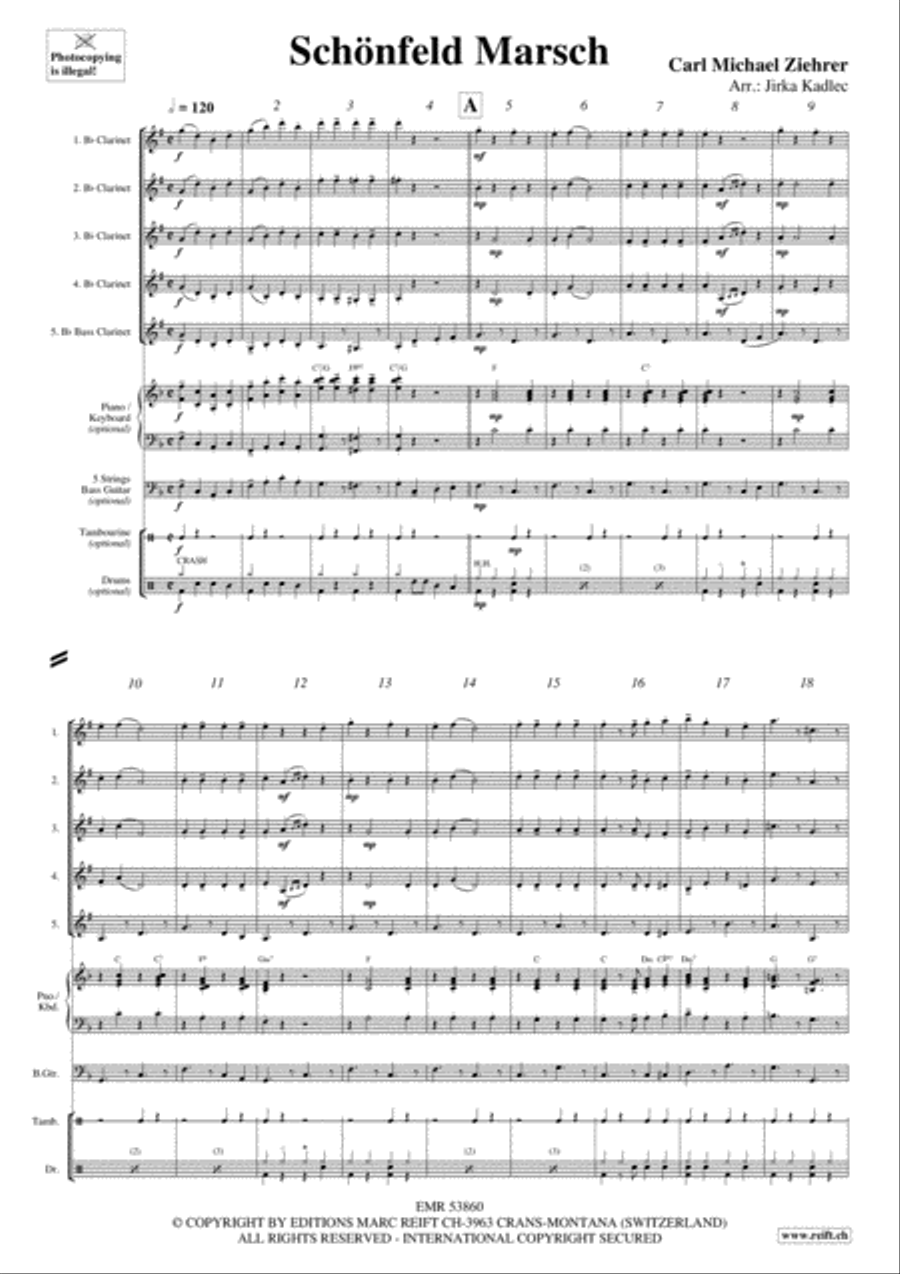 Schonfeld Marsch Schonfeld Marsch Clarinet Quintet scores gallery preview page 3