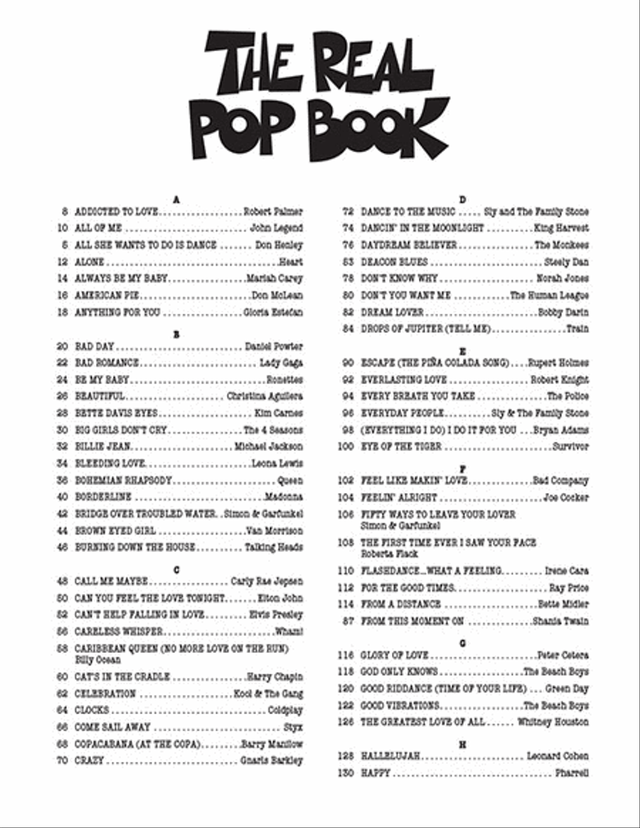 The Real Pop Book – Volume 1 Piano scores gallery preview page 2