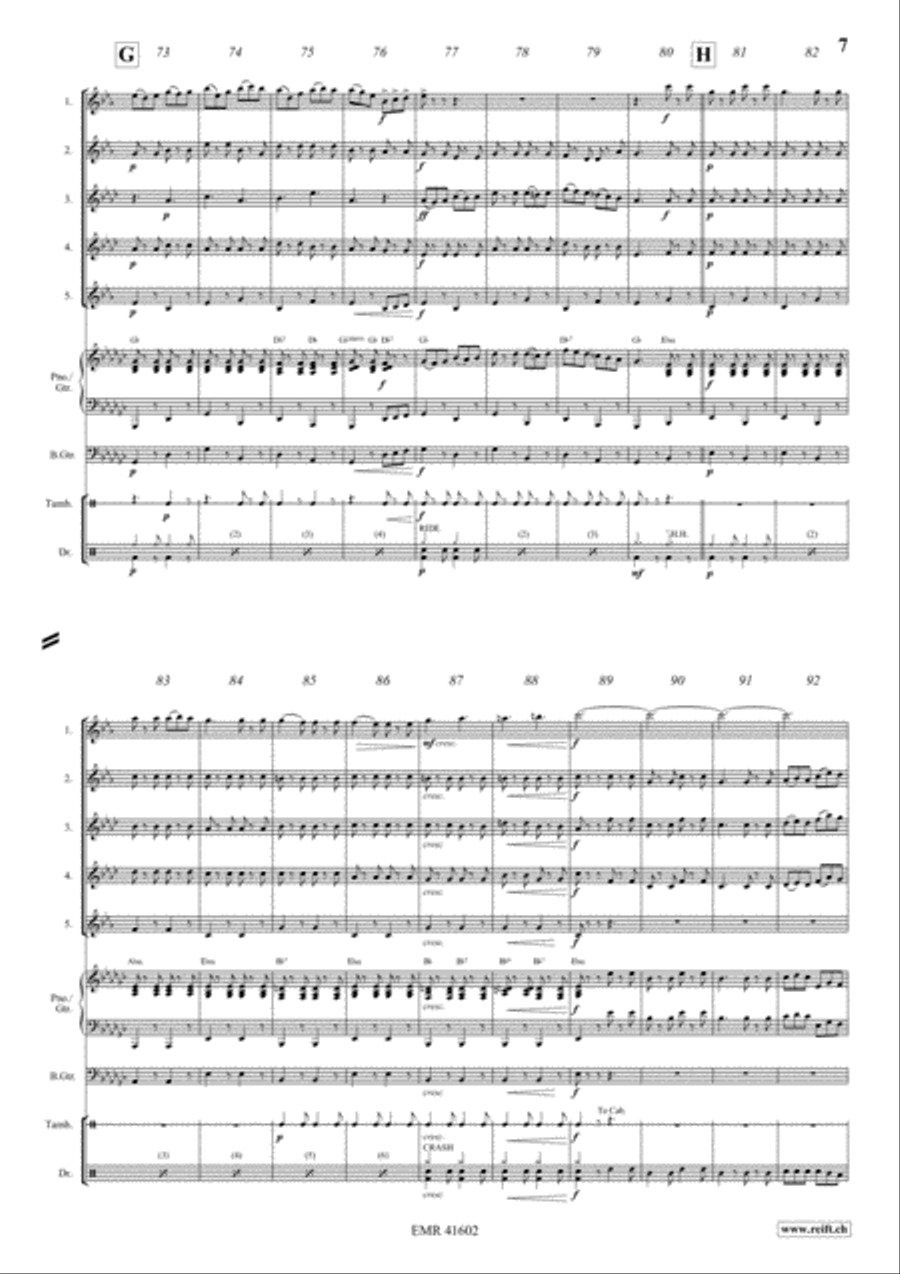 Greetings From Italy Saxophone Quintet scores gallery preview page 7