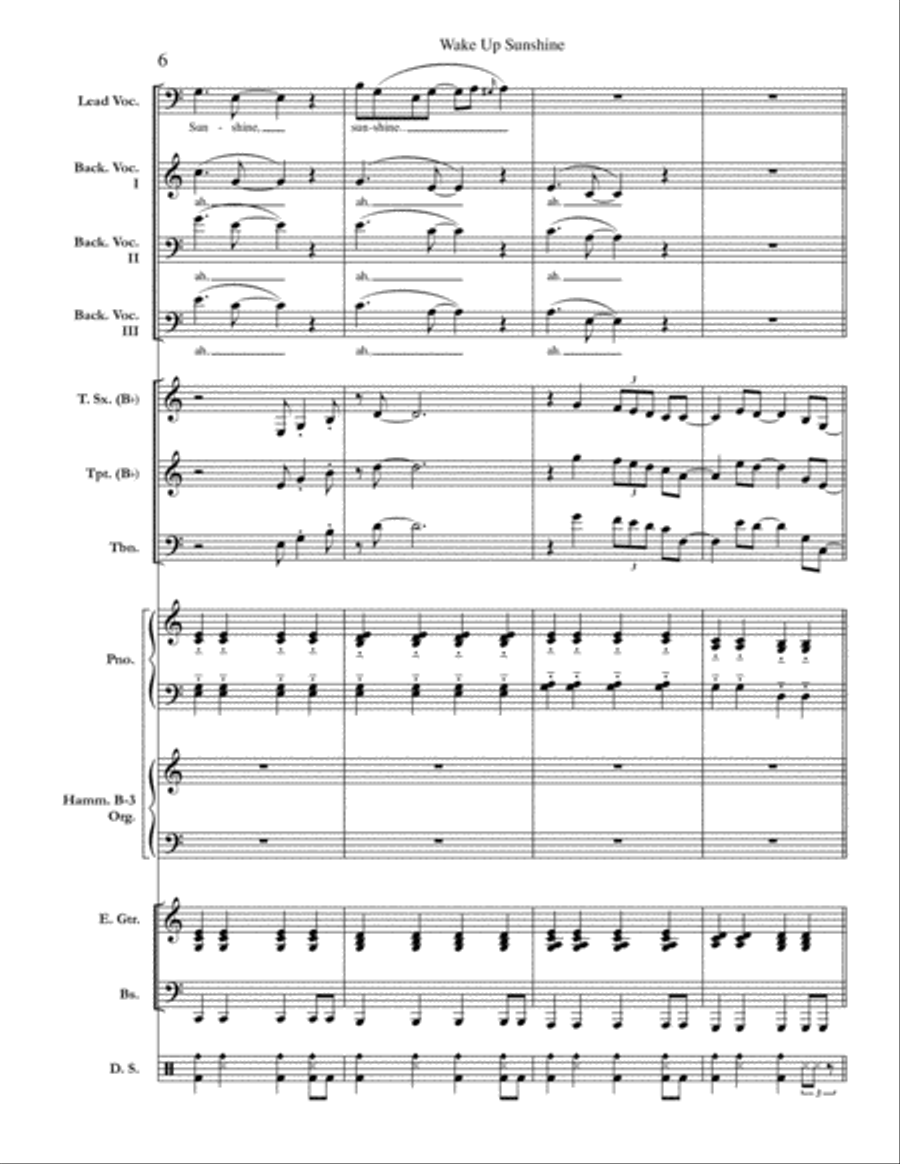 Wake Up Sunshine Small Ensemble scores gallery preview page 6