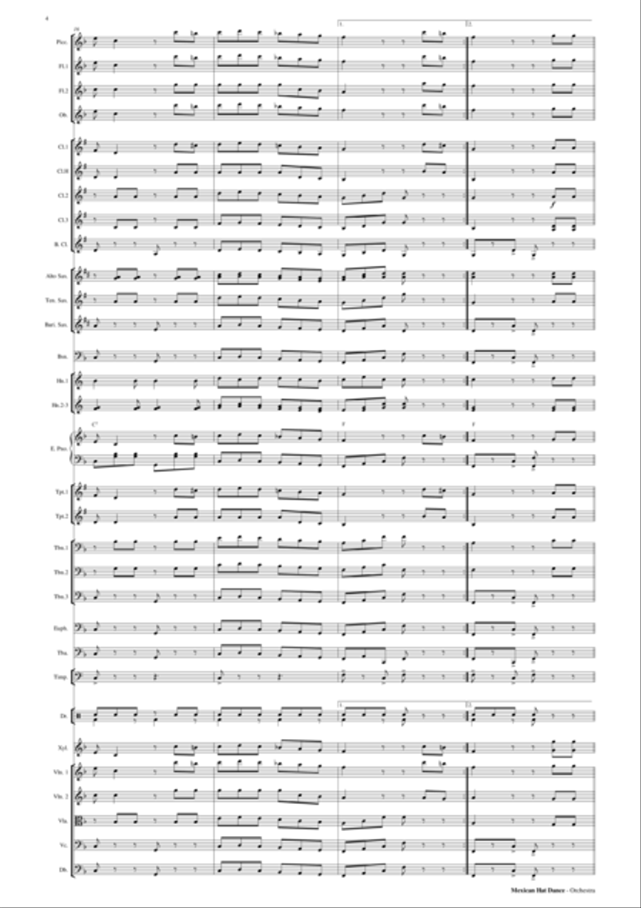 Mexican Hat Dance - Orchestra/Concert Band Concert Band scores gallery preview page 5