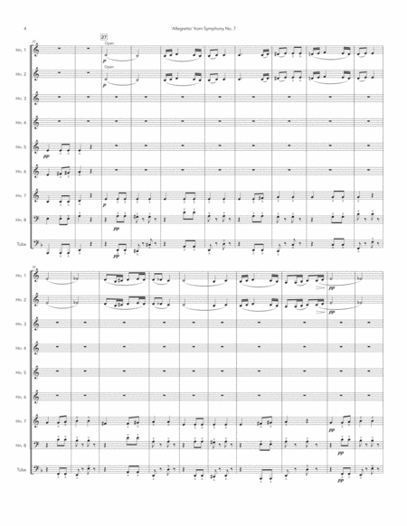 Allegretto from Symphony 7 for Horn Choir image number null