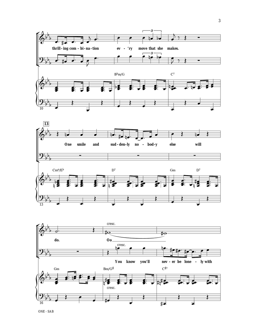 One (from A Chorus Line) 3-Part scores gallery preview page 2
