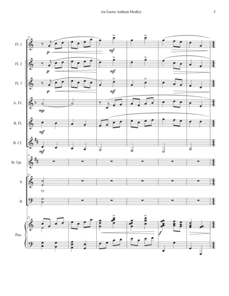 An Easter Anthem Medley for SATB Choir and Flute Ensemble image number null