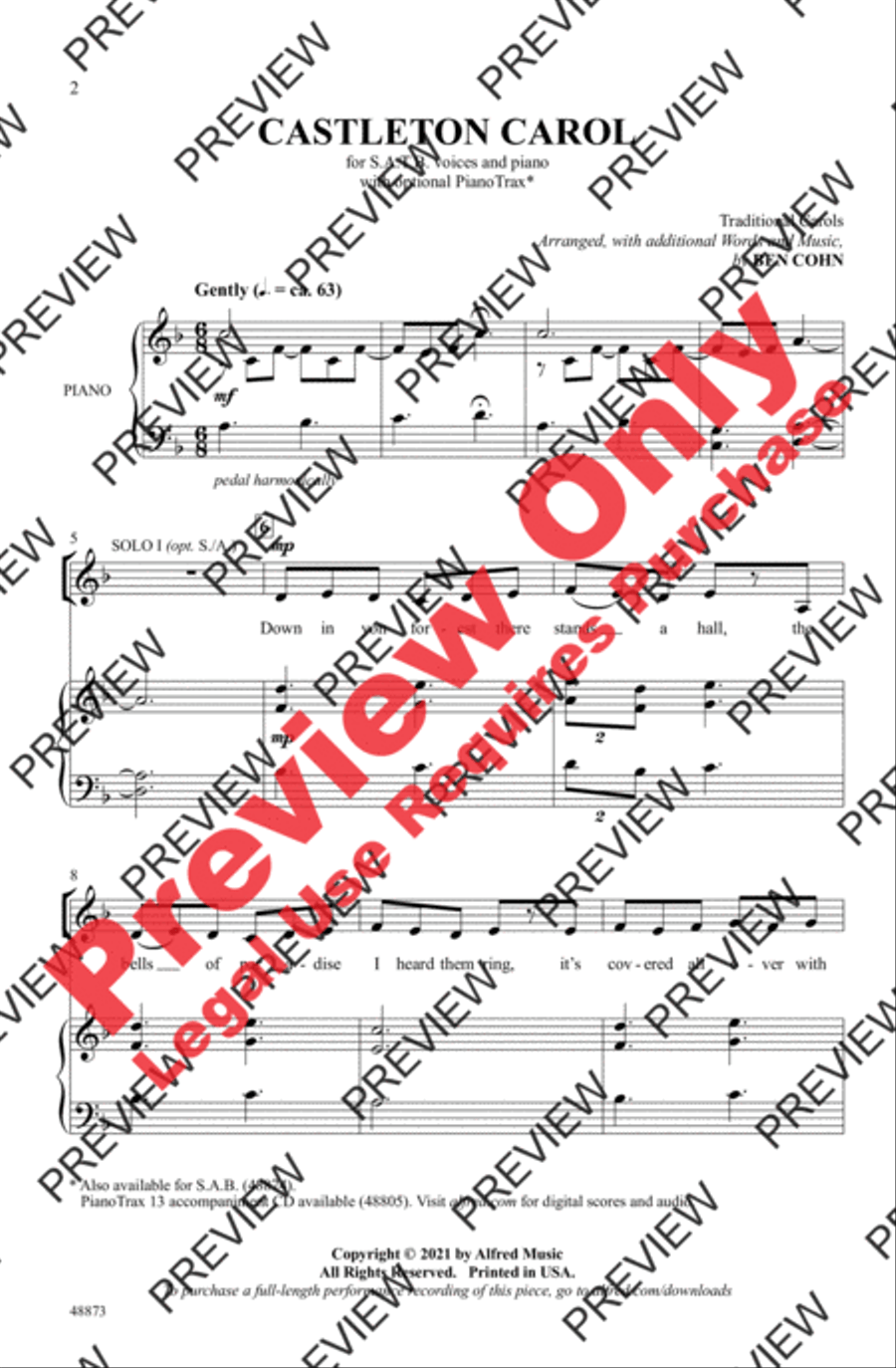 Castleton Carol Castleton Carol 4-Part scores gallery preview page 2