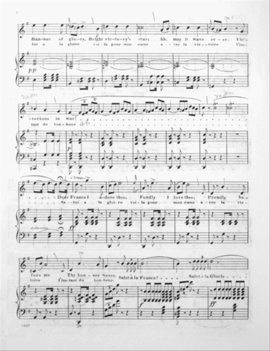 Salut `a la France. France, I adore thee Voice scores gallery preview page 3