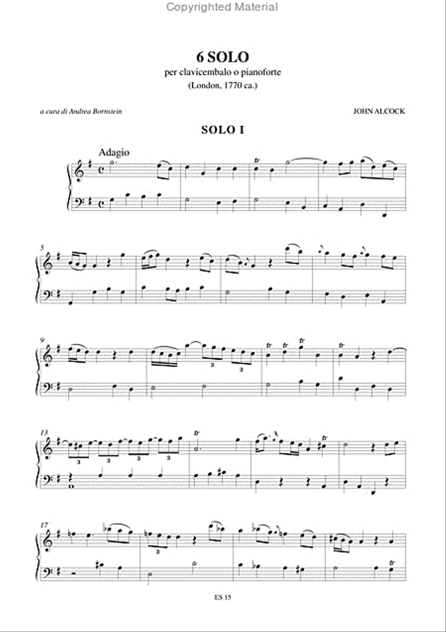 6 Solos (London c.1770) for Harpsichord or Piano Harpsichord scores gallery preview page 2