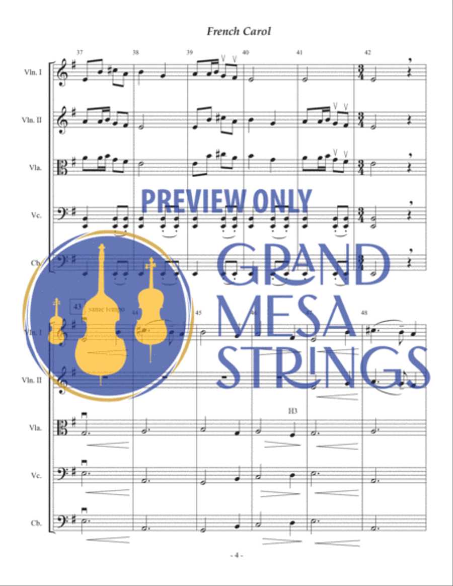 French Carol String Orchestra scores gallery preview page 5