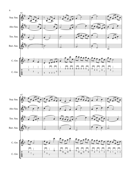 Scarborough Fair (arranged for Sax Quartet and Classical Guitar) image number null