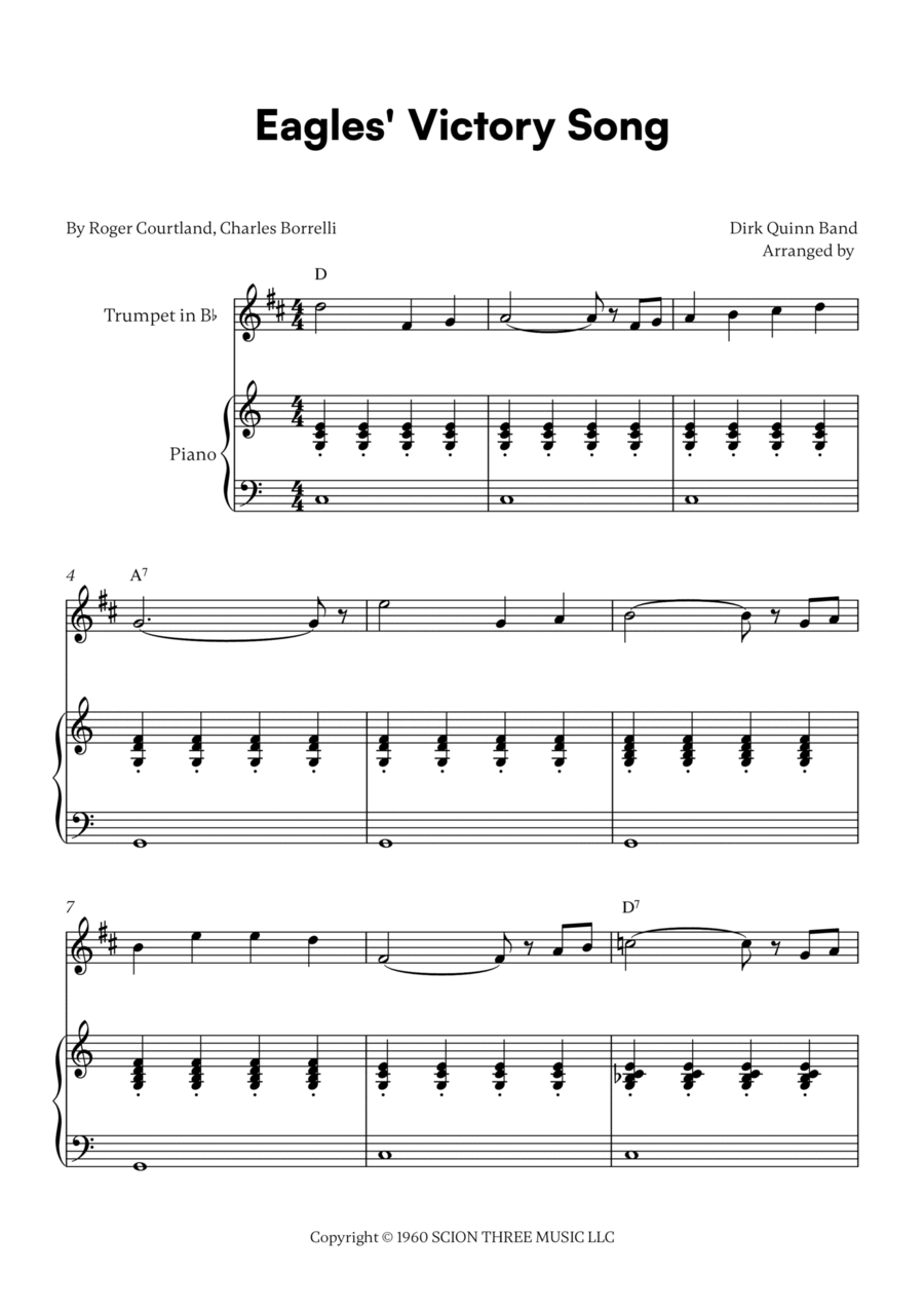 Eagles' Victory Song B-Flat Trumpet scores gallery preview page 1