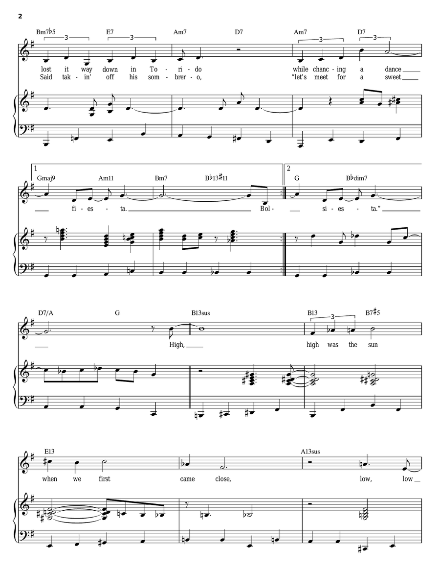 Perdido Piano, Vocal scores gallery preview page 2