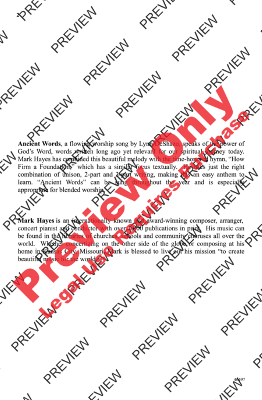 Ancient Words 3-Part scores gallery preview page 2