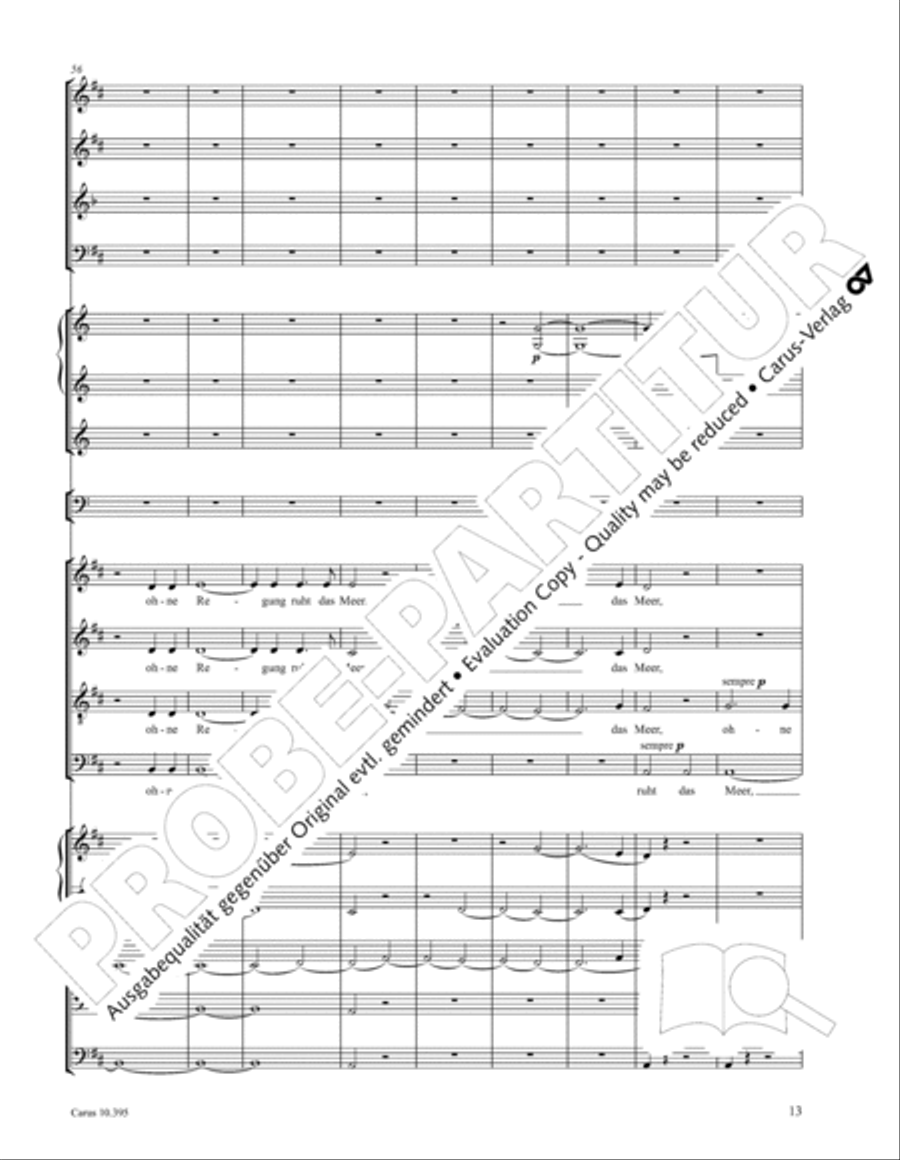 Calm Sea and Prosperous Voyage 4-Part scores gallery preview page 14