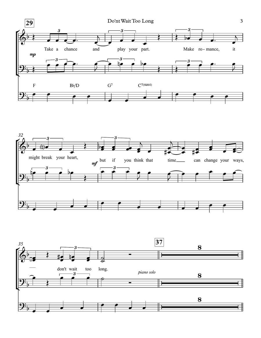 Don't Wait Too Long 3-Part scores gallery preview page 3