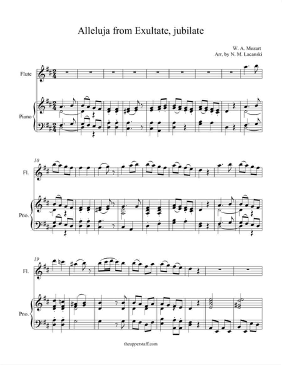 Alleluja from Exultate jubilate Alleluja from Exultate jubilate Flute Solo scores gallery preview page 1