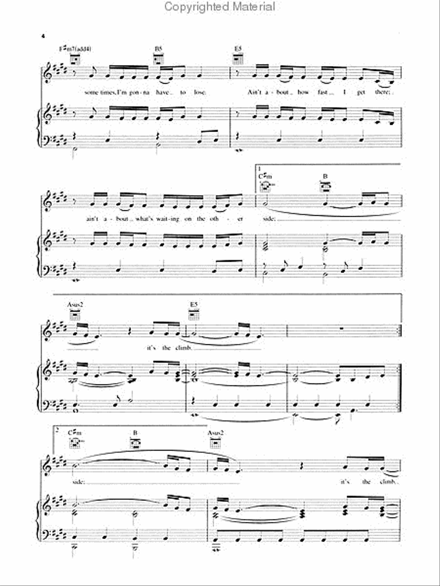 The Climb Piano, Vocal, Guitar scores gallery preview page 3