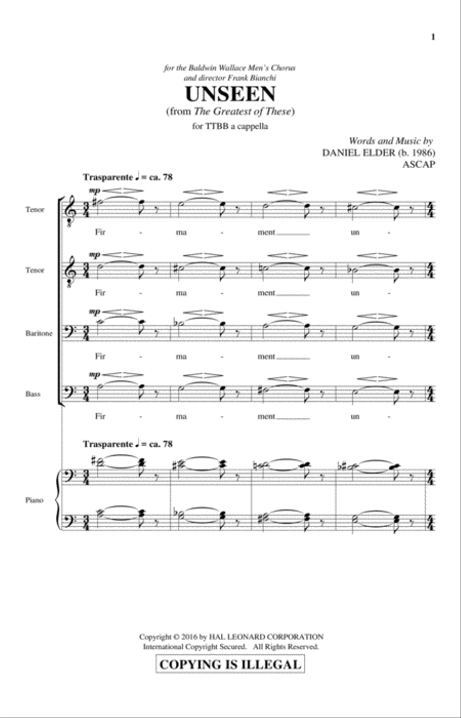 Unseen Unseen TTBB scores gallery preview page 1