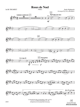 Roses de Noel (Waltz): 1st B-flat Trumpet