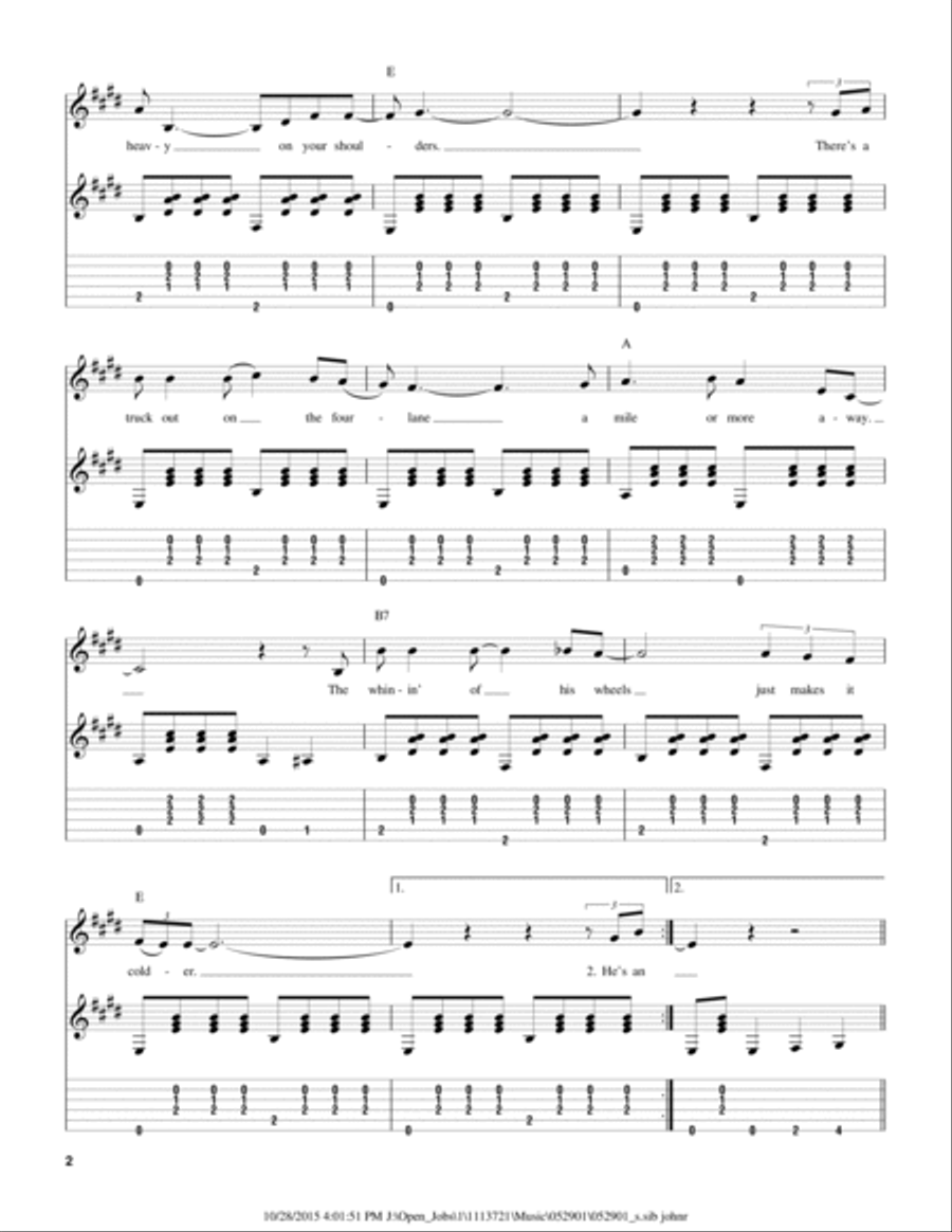 Back Home Again Acoustic Guitar scores gallery preview page 2