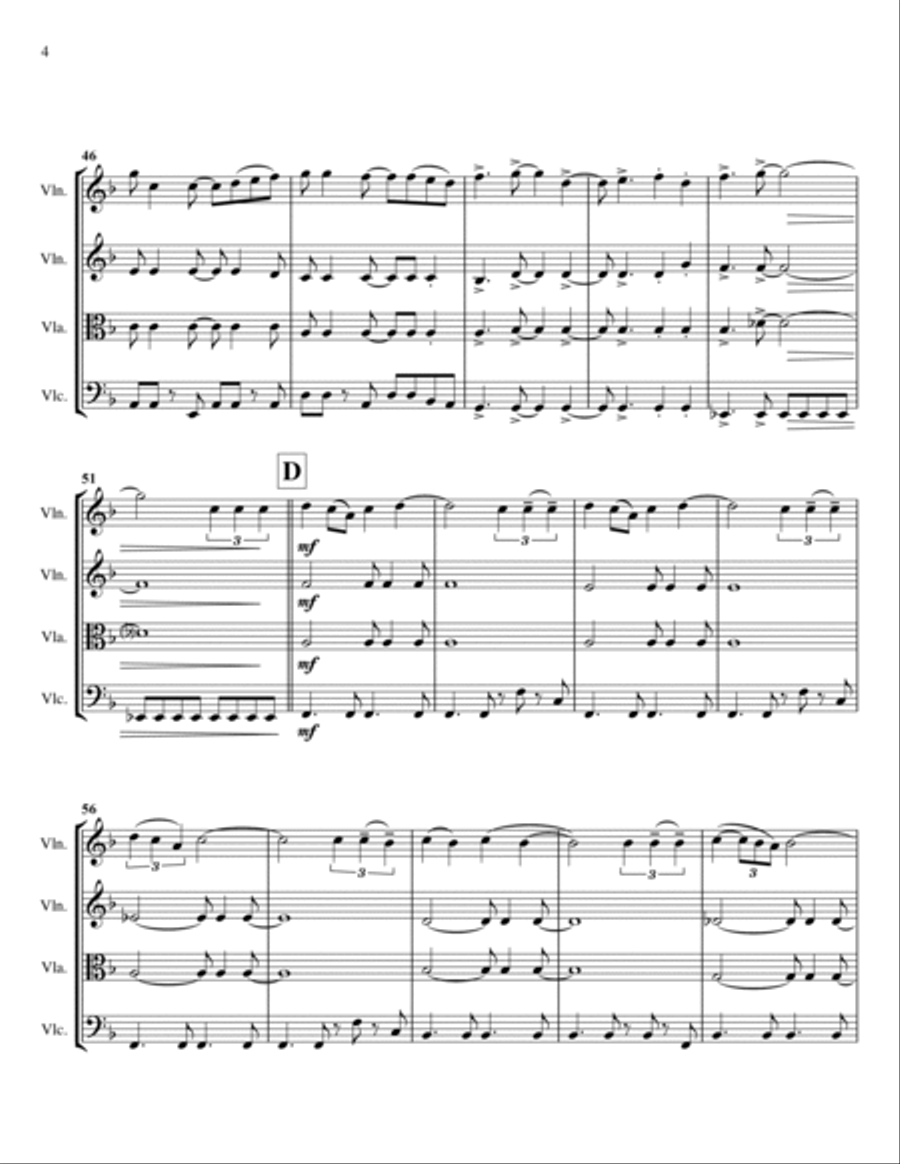 Can't Take My Eyes Off Of You String Quartet scores gallery preview page 4