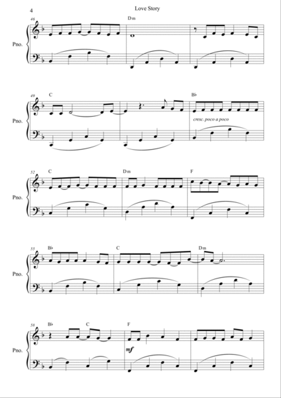 Love Story Love Story Piano Solo scores gallery preview page 4