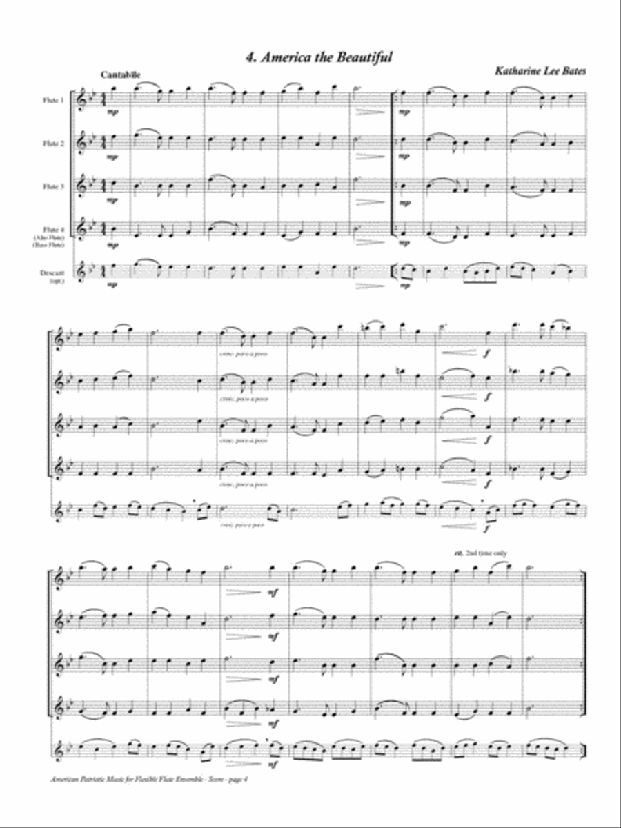 American Patriotic Music (Flexible Flute Ensemble) Flute Choir scores gallery preview page 3