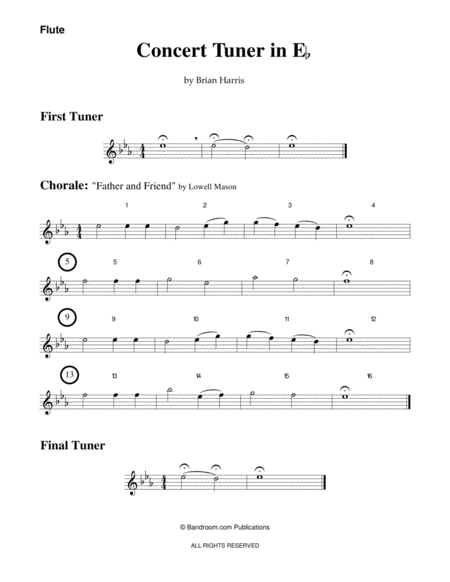CONCERT TUNER IN E-FLAT (young concert band warm up; very easy; score & parts) image number null