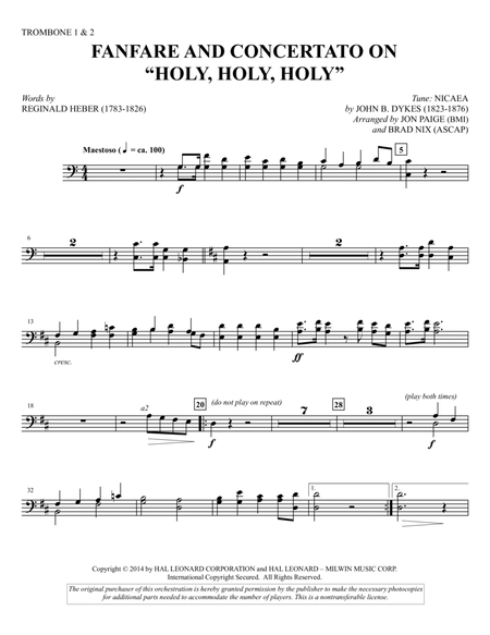 Fanfare and Concertato on "Holy, Holy, Holy" - Trombone 1 & 2
