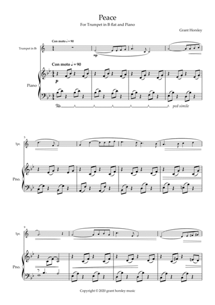 "Peace" for Trumpet in B flat and Piano- Intermediate image number null