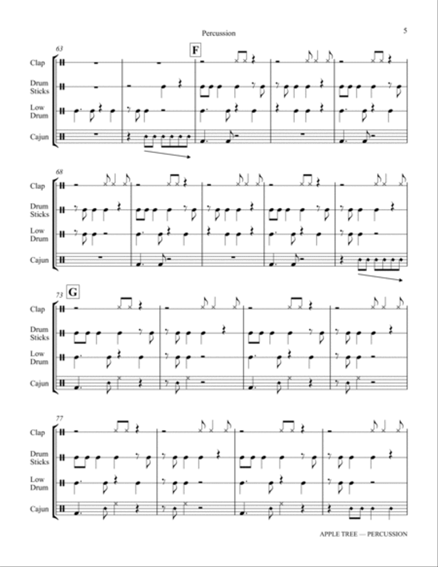 Apple Tree (arr. Katerina Gimon) - Aux Percussion Choir scores gallery preview page 5