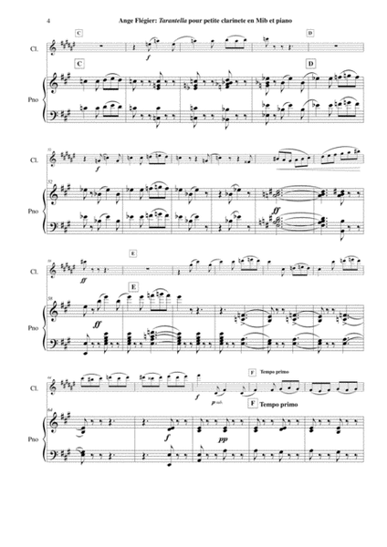 Ange Flégier: Tarantella for Eb clarinet and piano