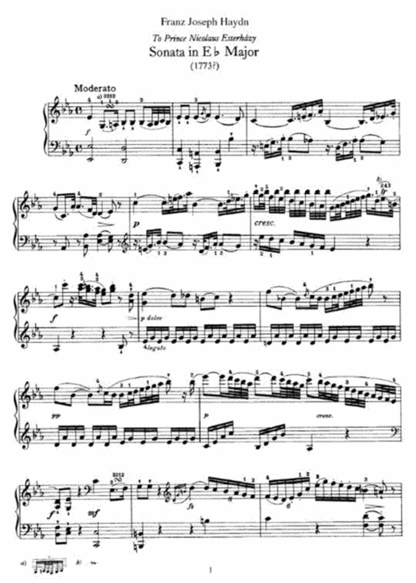 Franz Joseph Haydn - Sonata in Eb Major (1773), Hob 16 no 25