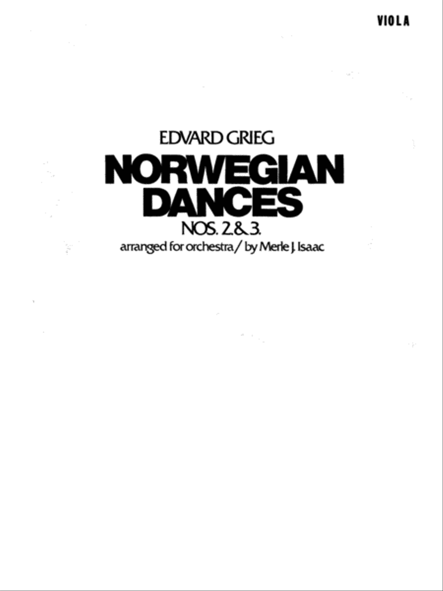 Norwegian Dances Nos. 2 & 3: Viola Full Orchestra scores gallery preview page 1